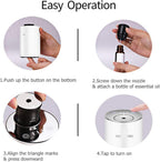 Scentcares Waterless Diffuser Essential Oil Nebulizer Battery Operated, No Water & Portable & Smart & Cordless Design, Aromatherapy Atomizing Diffuser for 3 Cold Mist & Timer 1/2/3H (White)