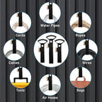 6 Pack Extension Cord Holder Wall Mount 16” Heavy Duty E Track Accessories Extension Cord Organizers and Storage Straps Black Etrack Ties Hanger Keeps Cable, Hose, Rope on E-Track Management