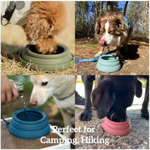 OHMO Spill Proof Collapsible Dog Water Bowl Large 34oz for Cars, No Splash Portable Bowls for Dog Travel, Pet Essentials for Road Trips, Cat Travel Accessories