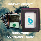 MTG Deck Box 280+ Card Storage Case, Durable Commander Deck Protector | Reinforced Shell | Portable Gaming Accessories Organizer, 2 Display Windows, for TCG Magic cards (Black&Purple)