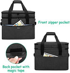 YARWO Large Slow Cooker Travel Bag Compatible with Crock-Pot/Hamilton Beach 8-10 Quart, Double Layers Slow Cooker Carrier Case for Kitchen Appliance and Accessories, Upgraded Version, Black (Bag Only)