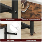 Guitar Stand for Acoustic Holder, Electric Guitar, Bass, Ukulele, Multiple Guitar Rack Holder, Floor Adjustable for Guitars, Guitar Amp Accessories, for Home Music Studio, Rustic Brown GSHR6701