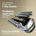 Braun Shaver Head Replacement Part 94M Silver, Compatible with Series 9 Pro and Series 9 Electric Razors for Men