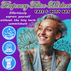 Jim&Gloria Temporary Tattoo Pens Fake Tattoos Kit Removable Face Body Tattoo Paint Markers For Halloween Men Women Teen Girls Trendy Stuff, Unique Trending Gifts For Teenage Boys Kids Or Adult