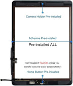 for iPad 9 (9th Generation) A2602 A2603 A2604 A2605 Screen Replacement Digitizer Touch Glass Kits, for iPad 9th Gen 10.2 Inch (2021 Released), Full Repair Sets+Home Button[No TouchID Chip]