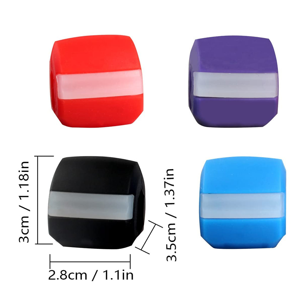 Quesuc 4 Pieces Jaw Trainer Ball, Jaw Line Chewing Trainer, Double Chin Trainer Ball, Define Jaw Line, Jaw Trainer Fitness Ball Neck Face Lifting, Jaw Chewing Ball (Four Colors)