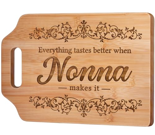 AceThrills Nonna Gifts - Engraved Bamboo Cutting Board 12.3"L x 8.7"W x 0.4"Th - Nonna Mothers Day Gifts, Gifts for Nonna Christmas Gifts, Nonna Gifts from Grandkids