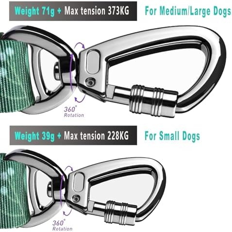 Hotsky Tactical Dog Leash Heavy Duty for Medium Large Dogs That Pull,4-6Ft Strong Bungee Shock Absorbing No Pull Dog Leash with Padded Double Handle and Car Seatbelt,Leaves