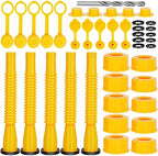 Godboy Gas Can Spout Replacement, Gas Can Nozzle, (5 Kit-Yellow) Flexible Pour Nozzle Suitable for Most 1/2/5/10 Gal Oil Cans, Fuel Can Spout Replacement