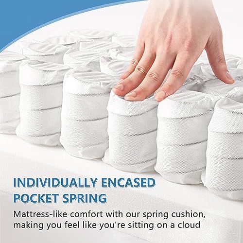 Wheelchair Seat Cushion - High Density Memory Foam and Inner Springs Comfort Support Without Flatten - Mobility Scooter Accessories - Large Chair Pad Pain Relief for Adults & Seniors