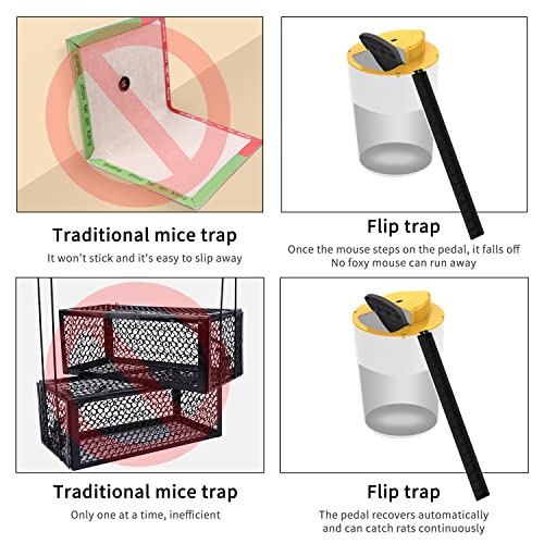 3 Pack Humane No Kill Mouse Traps Bucket, Enlarged No Kill Rat Traps, Reusable Catch and Release Mice Traps, Pet and Children Friendly Mouse Traps (3 Pack)