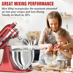 K5A Stainless Steel 6-Wire Whip Attachment for KitchenAid Bowl-Lift Mixer 5 Quart Bowl, Stainless Steel Whisk Replacement for Kitchen Aid Mixer, Dishwasher Safe, Egg Heavy Cream Beater.