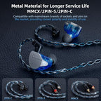 2M Long Recessed 2Pin IEM Cable, in Ear Monitor Replacement Earphone Cable, KBEAR ST12 Plus 8 Core 4N OFC Silver-plated HiFi Headphone Wire for KZ ZS10 PRO/ZSN PRO X/CCA CRA Earbuds (Dark, QDC 3.5MM)