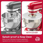 5QT Stainless Steel Mixer Bowl with Cover - Compatible with KitchenAid Tilt-Head Stand Mixers 4.5-Quart (4.3 L) & 5-Quart (4.7 L), Replacement Mixing Bowl with Splash-Proof Lid Set for Dishwasher Safe