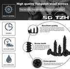 #8 x 2 Wood Screw 100PCS Black Phosphate Coated Stainless Flat Truss Head Fast Self Tapping Drywall Screws by SG TZH