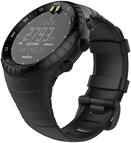 MoKo Suunto Core Watch Band, Classic Replacement Soft Wrist Band Strap with Metal Clasp for Suunto Core Smart Watch, Fits 5.51"-9.06" (140mm-230mm) Wrist, All Black