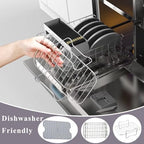 Dual Zone Air Fryer Accessories, 2pcs Air Fryer Rack with 2pcs Reusable Silicone Air Fryer Liners Compatible with Ninja Foodi Air Fryer DZ201, DZ401,4pcs Double Basket Air Fryer Accessories