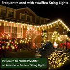 Kwaiffeo Outdoor Christmas Lights, Meteor Shower Lights 12 inch 8 Tube 192 LED Icicle Christmas Lights for Tree Thanksgiving New Year Holiday Party, Wedding Lights Wedding Decorations, Warm White