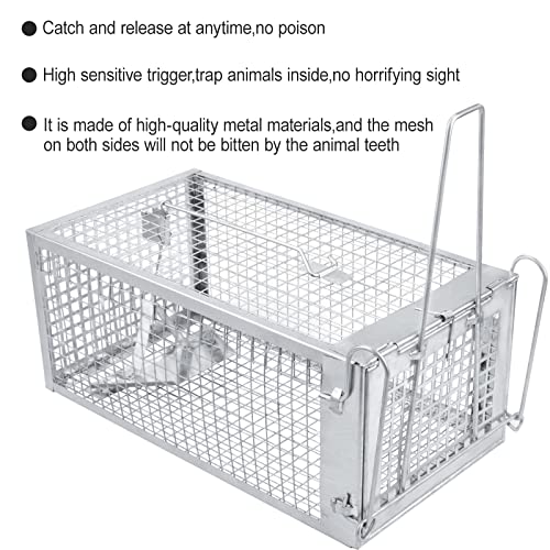 POlAFLEX Rat Traps Outdoor and Indoor, Single Door Cage Rodent Trap, Live Traps for Chipmunks, Catch and Release, Chipmunk Traps That Work for Rats, Mice, Chipmunks, and Other Small Size Animals
