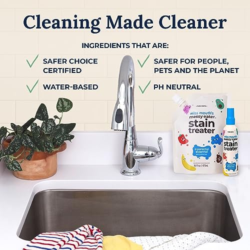 Miss Mouth's Messy Eater Stain Treater Spray - 16oz Stain Remover - Newborn & Baby Essentials - No Dry Cleaning Food, Grease, Coffee Off Laundry, Underwear, Fabric