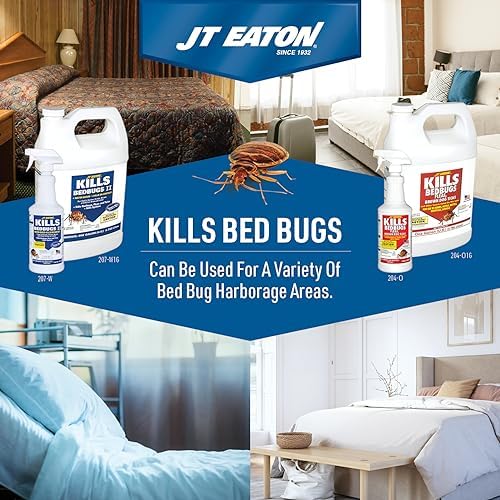 JT Eaton Kills Bedbugs II 207-W1G Bed Bug Killer, Non-Staining Water Based Insect Spray for Indoors (1 gal)