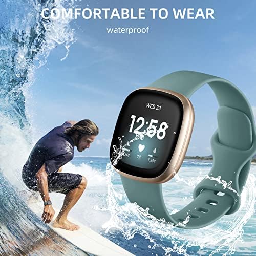 Lerobo Compatible with Fitbit Sense Bands/Compatible with Fitbit Versa 3 Band/Compatible with Fitbit Versa 4 Sense 2 Bands for Women,8 Pack Soft Sport Wristbands Replacement Strap,Small