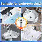 Bathroom Sink Stopper Hair Catcher, Pop-up Sink Drain Strainer with Removable Stainless Steel Strainer Basket Hair Catcher, Bathroom Sink Strainer for Bathroom Sink Stopper Replacement. (2PCS)