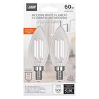 FEIT ELECTRIC 60W BA10 E12 CANDELABRA WHITE FILAMENT LED LIGHT BULB 2700K