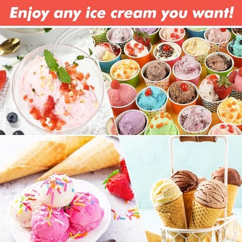 Replacement For Ninja Creami Deluxe Pints and Lids-4 Pack & BPA Free, Dishwasher Safe, Colorful Lids, Clear Ice Cream Cups 16oz Compatible with NC300 NC299AMZ Ice Cream Maker