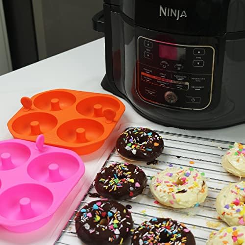 Silicone Donut/Bagel Pan. 2pcs/sets Donut/Bagel Molds Air Fryer Accessories Compatible with Ninja Foodi Intsant Votrex intsant pot 6qt 6.5qt 8qt 12qt Air Fryer and Oven