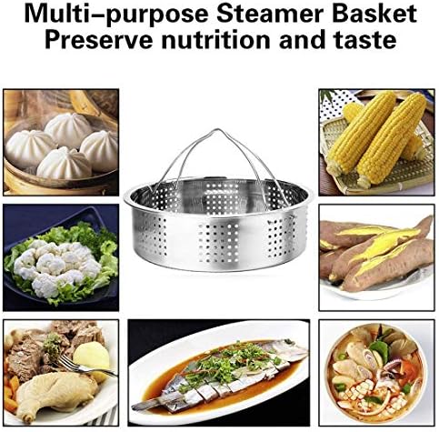 Steamer Basket, Egg Rack Holder, 7" Non-stick Springform Cake Pan, 50 Pcs Cake Paper for Instant Pot Accessories, Vegetable Food Steamer Rack. Fit Pot 5,6,8 qt Pressure