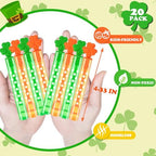 St Patricks Day Mini Bubbles Party Favors Toys for Kids 20 Pack, Saint Patricks Non Candy Treats prizes, Goodie Gift Bag Stuffers for Toddlers, St Patty's Shamrock Party Accessories Supplies Décor