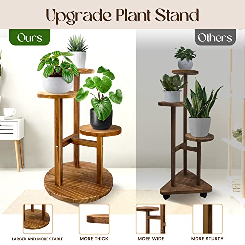 GEEBOBO 3 Tier Plant Stand Indoor For Multiple Plants, Corner Flower Shelf Plant Holder Display Rack Shelving for Patio Garden Balcony Bedroom Living Room