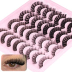 Russian Strip Lashes D Curl False Eyelashes Wispy 4 Styles Fake Eyelashes Natural Russian Eyelashes Fluffy Mink Lashes that Look Like Extensions 16 Pairs ALICROWN