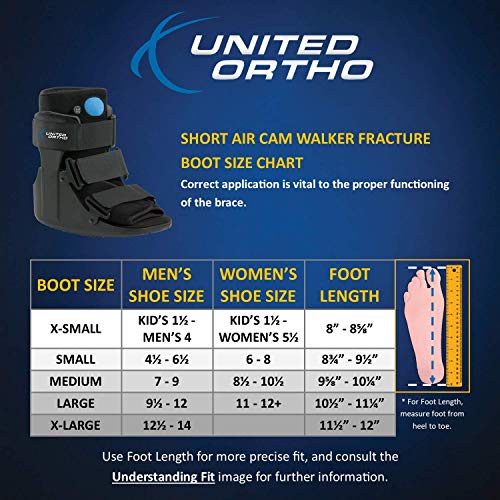 Med Spec 264011 ASO Ankle Stabilizer, Black, X-Small & United Ortho Short Air Cam Walker Fracture Boot, Small, Black