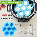 Silicone Egg Bites Molds for Instant Pot Accessories 6 Qt 8 Qt, Including Steamer Rack Trivet with Heat Resistant Handles, 5-Piece Measuring Spoons as Bonus, Sous Vide Egg Poacher