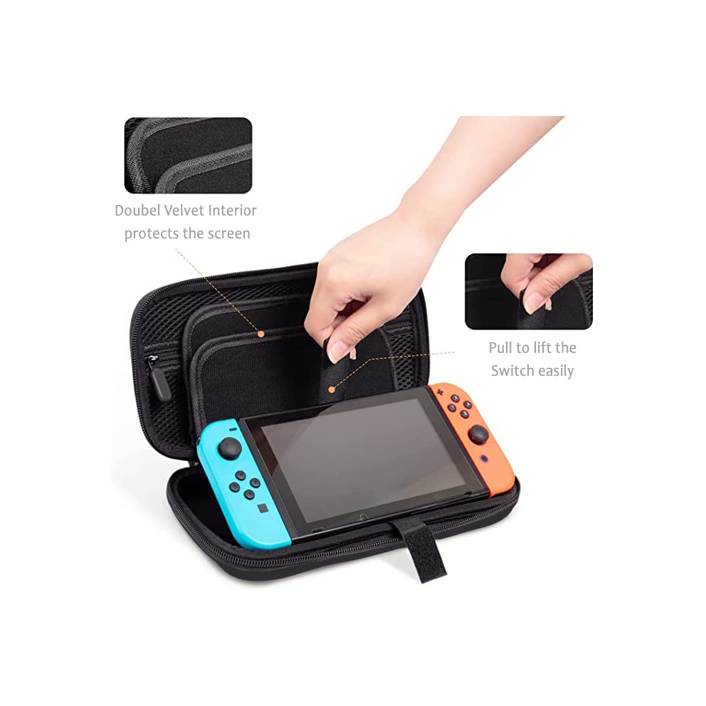 Magic Forest Switch Carrying Case For Nintendo Switch OLED/Switch Accessories, Carry Protective Bag, Travel Game Console Cases, Controller Hard Shell Holder, 20 Games Slots A1131