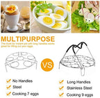 Egg Steamer Rack Trivet with Heat Resistant Handles for Instant Pot Accessories 5,6,8 Quart & Pressure Cooker, Stainless Steel