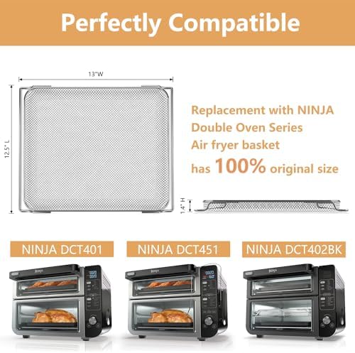 Replacement Air Fryer Basket for Ninja DCT401 DCT451 DCT402BK Double Oven, Stainless Steel Air Fryer Basket for Ninja 12-in-1 Toaster Oven, Mesh Basket for Ninja Smart Convection Oven Accessories