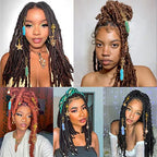 Leeven 129 Pcs Crystal Wire Wrapped Wrapped Adornment Dreadlock Charms Clip Imitation Wood Beads Braid Accessories Hair Jewelry for Butterfly Locs