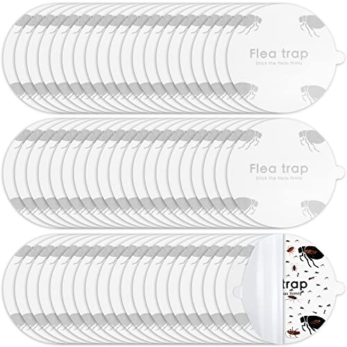Flea Trap Refill Discs Sticky Traps Fly Trap Refill Glue Board Refills Trap Double Layer Adhesive Nontoxic Odorless Pest Control Traps Replacement Sticky Glue Pads 7.1 Inch for Bugs Flies (60 Pcs)