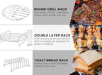 Air Fryer Accessories Set Fit for Gowise Gourmia Cozyna Ninja,Fit All 2.3qt-3.2qt Air Fryer,Kits with Skewers Silicone Mat,Pizza Pan,Cake Barrel,Non-Stick,Dishwasher Safe,Universal,6 Inch 10pcs,Black