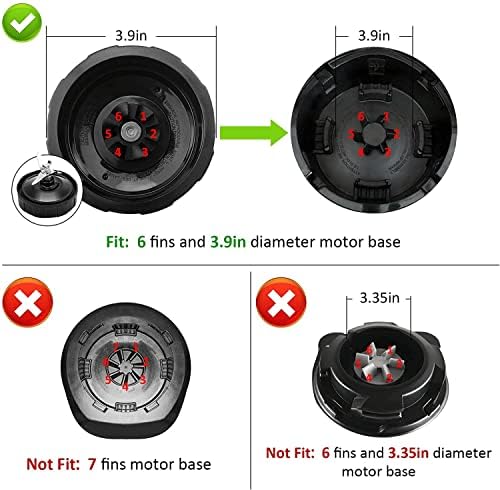Blender Blade Replacement 6 Fins Pro Extractor Blade for Nutri Ninja Auto iQ BL480W-70 BL480D-30DOB BL450-70 BL451-70 BL454-70 BL455-70 BL481-70 BL482-70 Only Fit for 18 24 32 oz, No 16 oz