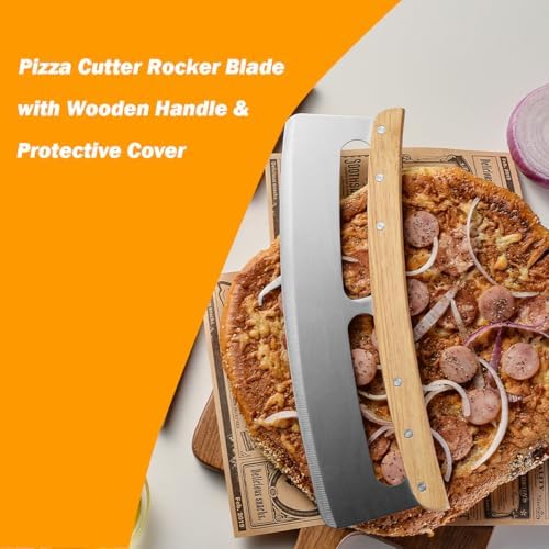 Pizza Oven Accessories Kit w/ 12 inch Pizza Peel, Pizza Oven Brush & Stone Scraper, 14 inch Pizza Cutter Rocker Blade - Tools & Supplies Set - Compatible with Outdoor Ooni, Gozney, Ninja, Solo Ovens