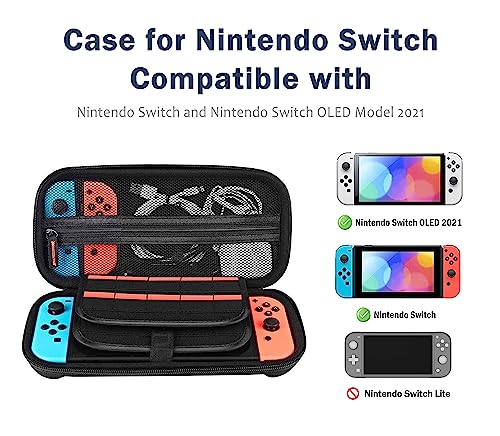 Meadow Flowers Switch Case For Nintendo Switch OLED/Switch LITE/Switch Accessories, Monochrome Cute Carry Protective Bag, Travel Game Console Cases, Controller Hard Shell Holder 20 Cartridge Slot J85