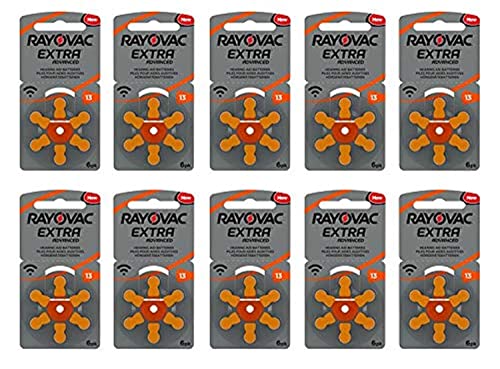 RAYOVAC EXTRA HEARING AID BATTERIES SIZE 13 NEW pack 60 pcs (Original Version)