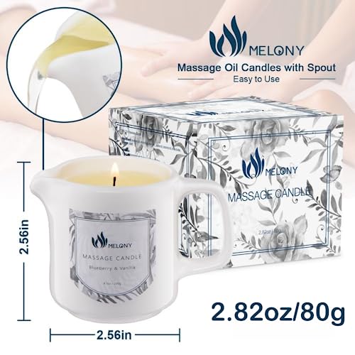 MELONY Massage Oil Candles for Home SPA (Blueberry & Vanilla) | 2.82oz