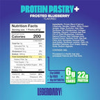 Legendary Foods 22 g High Protein Pastry+ Premium Boosted - Low Carb Meal Replacement Bar - Gluten Free Protien Snacks - Healthy Keto Snack Box - Low Sugar Energy Bar - Bariatric Diabetic Friendly
