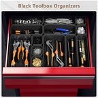 【𝟰𝟲𝗣𝗖𝗦】【5 Size】A-LUGEI Tool Box Organizer Tray Divider Set, 【Black】 Desk Drawer Organizer, Garage Organization and Storage Toolbox Accessories Rolling Tool Chest Cart Cabinet WorkBench Small Part