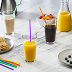 Comfy Package [500 Pack] 10.02" High Long Plastic Straws, Disposable Drinking Straws - Assorted Colors